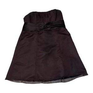 Saison Blanche Brown Dress Formal Party Prom Dress Size 24 Strapless Short